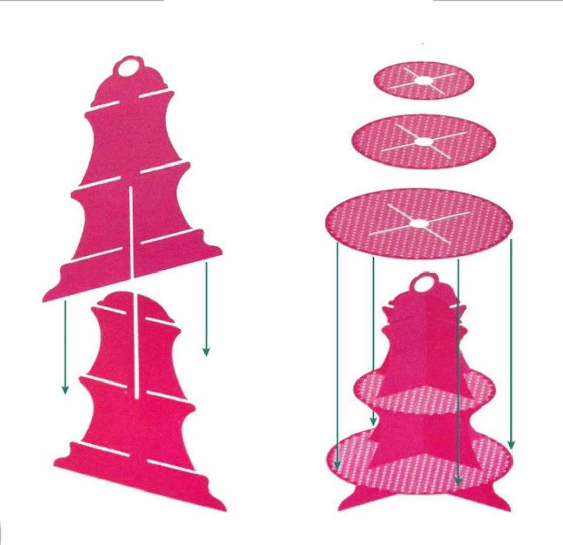 Amazon | 3段 丸型 段ボール製 カップケーキスタンド 折りたたみ式